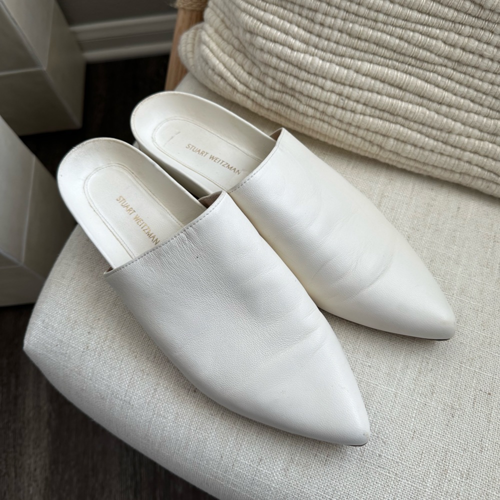 Stuart weitzman white loafers